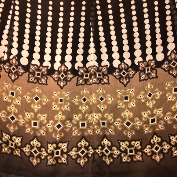 LIZ & CO—WOMEN’S PLUS—BROWN & IVORY BOHO/BUBBLY PRINT FULLY LINED SKIRT!! - Picture 3 of 6